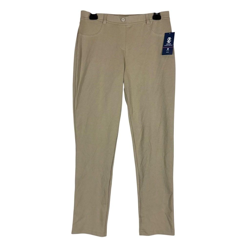 IZOD Pants Girls 16.5 Plus Beige Khaki School Uniform Jegging Easy Care Stretch